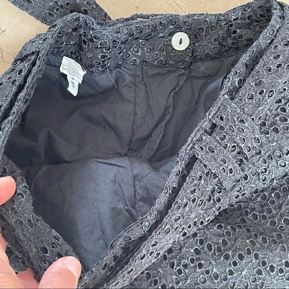 Express Editor Black Eyelet Lace Shorts 2 - Picture 8 of 8